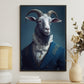 Gentlemen Goat In Suit, Victorian Goat Canvas Painting, Goat Portrait Wall Art Decor, Poster Gift For Goat Lovers