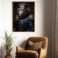 Monkey In Military Uniform, Victorian Monkey Canvas Painting, Monkey Wall Art Decor, Poster Gift For Monkey Lovers