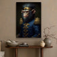 Monkey In Military Uniform, Victorian Monkey Canvas Painting, Monkey Wall Art Decor, Poster Gift For Monkey Lovers