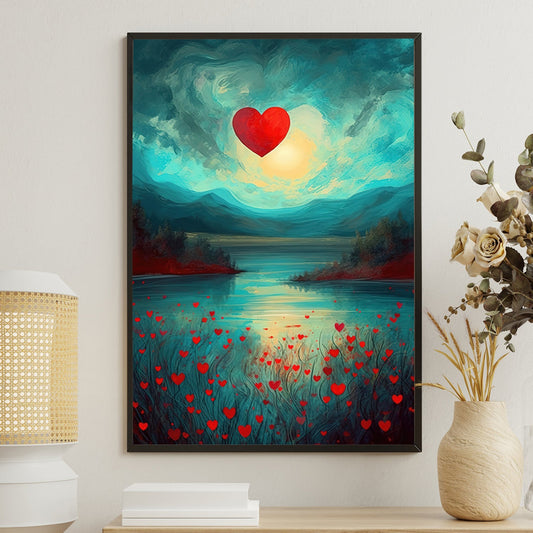 Peaceful River Sense Have Heart, Peaceful Canvas Painting, Wall Art Decor, Beautiful Poster Gift