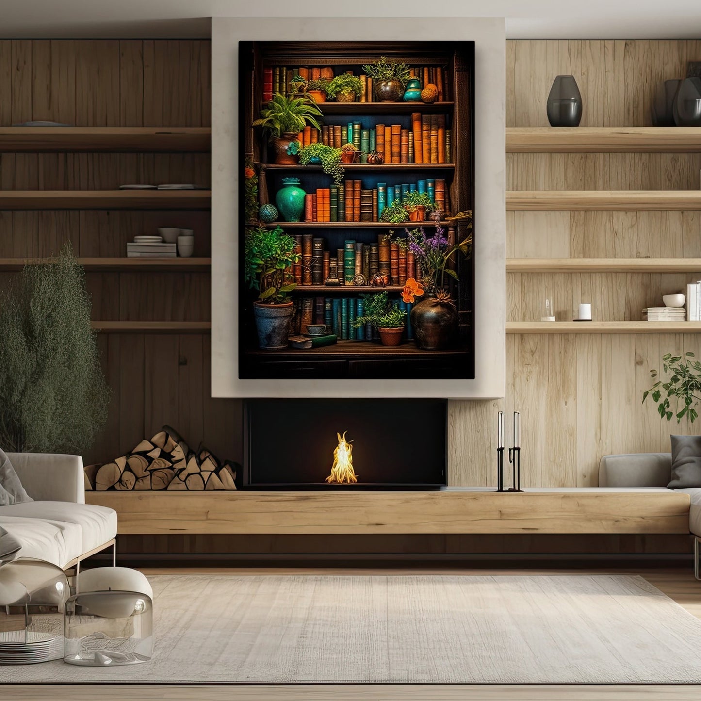 Books Paradise, Book Canvas Painting, Wall Art Decor, Poster Gift For Book Lovers