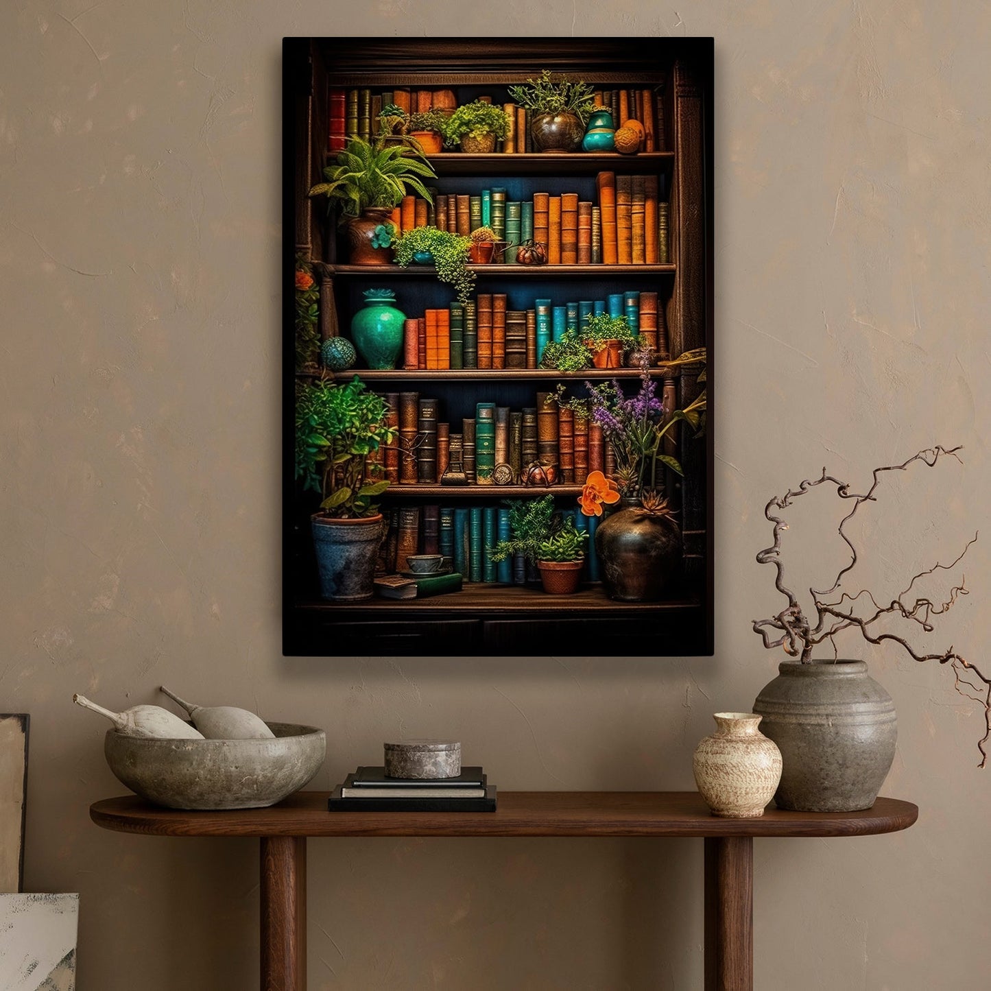 Books Paradise, Book Canvas Painting, Wall Art Decor, Poster Gift For Book Lovers