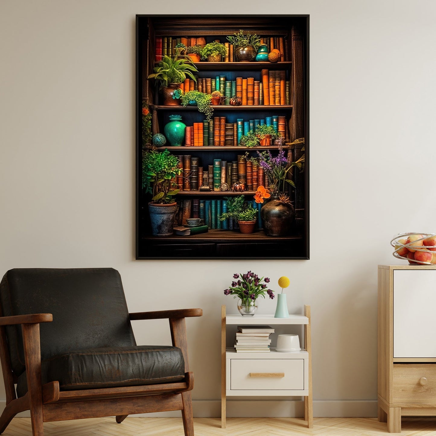 Books Paradise, Book Canvas Painting, Wall Art Decor, Poster Gift For Book Lovers