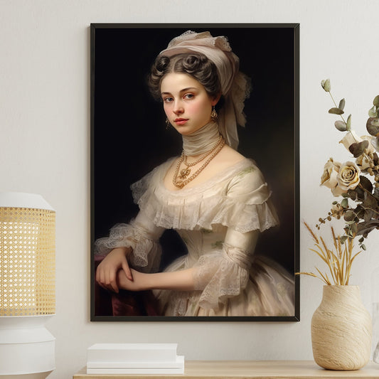 Historical Woman Portrait, Victorian Canvas Painting, Women Wall Art Decor, Queen Poster Gift