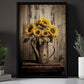 Rustic Sunflower, Floral Canvas Painting, Morden Flower Wall Art Decor, Poster Gift For Flower Lovers