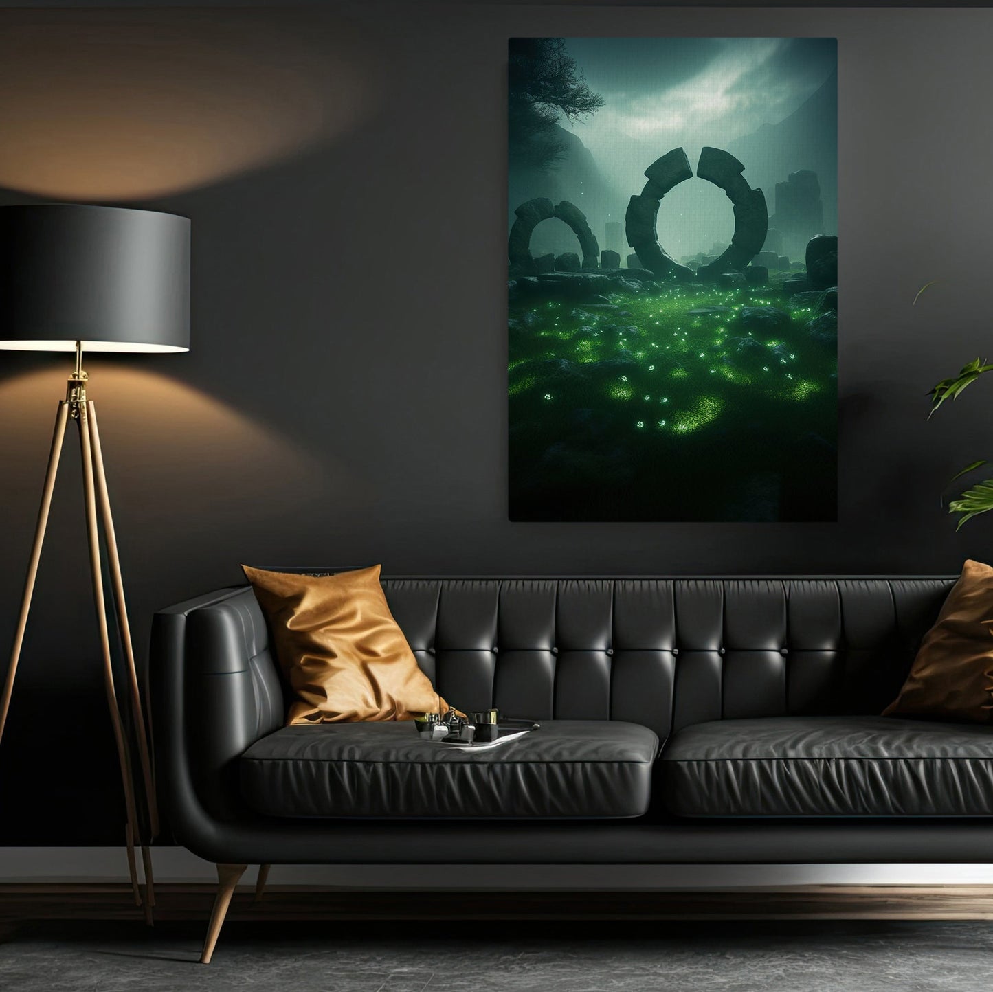 Ancient Celtic Ruins With Mystical Aura, St Patrick's Day Canvas Painting, Patricks Day Wall Art Decor, Mystery Poster Gift