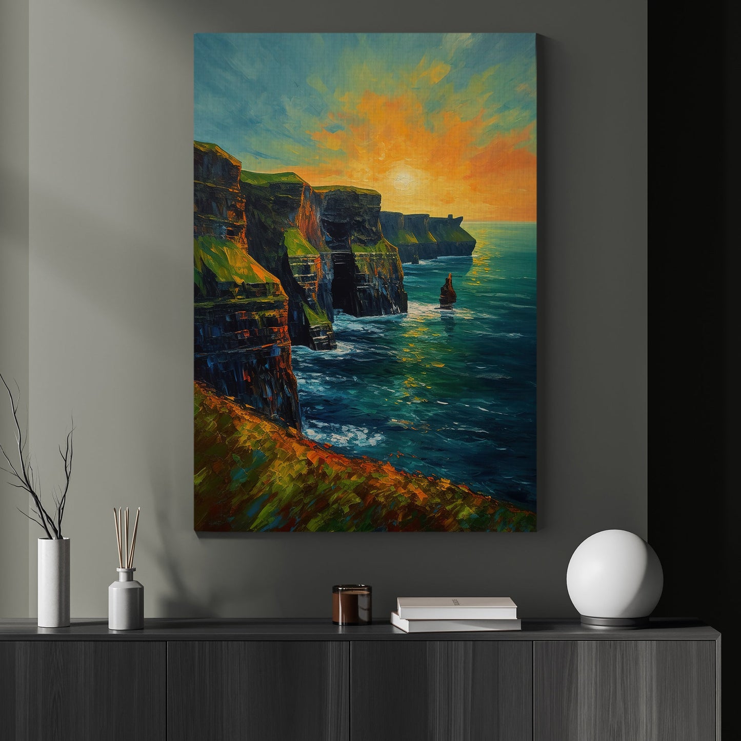 The Effects Of Nature, Sunset Canvas Painting, Wall Art Decor, Poster Gift Peaceful Lovers