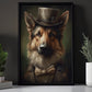 Gentlemen German Shepherd In Victorian Style, Victorian Dog Canvas Painting, Victorian Animal Wall Art Decor, Poster Gift For Gentlemen German Shepherd Lovers