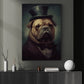 Gentlemen Bulldog In Victorian Style, Victorian Dog Canvas Painting, Victorian Animal Wall Art Decor, Poster Gift For Bulldog Lovers