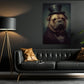 Gentlemen Bulldog In Victorian Style, Victorian Dog Canvas Painting, Victorian Animal Wall Art Decor, Poster Gift For Bulldog Lovers