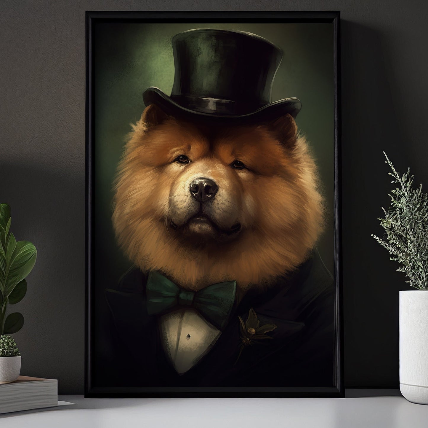 Chow Chow In Victorian Style, Victorian Dog Canvas Painting, Victorian Animal Wall Art Decor, Poster Gift For Chow Chow Dog Lovers