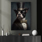 French Bulldog In Suit Style, Victorian Dog Canvas Painting, Victorian Animal Wall Art Decor, Poster Gift For French Bulldog Lovers