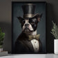 French Bulldog In Suit Style, Victorian Dog Canvas Painting, Victorian Animal Wall Art Decor, Poster Gift For French Bulldog Lovers