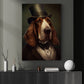 Basset Hound In Suit Style, Victorian Dog Canvas Painting, Victorian Animal Wall Art Decor, Poster Gift For Basset Hound Lovers