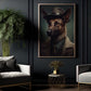 Gentlemen German Shepherd Wear Hat, Victorian Dog Canvas Painting, Victorian Animal Wall Art Decor, Poster Gift For Gentlemen German Shepherd Lovers