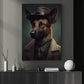 Gentlemen German Shepherd Wear Hat, Victorian Dog Canvas Painting, Victorian Animal Wall Art Decor, Poster Gift For Gentlemen German Shepherd Lovers