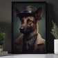 Gentlemen German Shepherd Wear Hat, Victorian Dog Canvas Painting, Victorian Animal Wall Art Decor, Poster Gift For Gentlemen German Shepherd Lovers