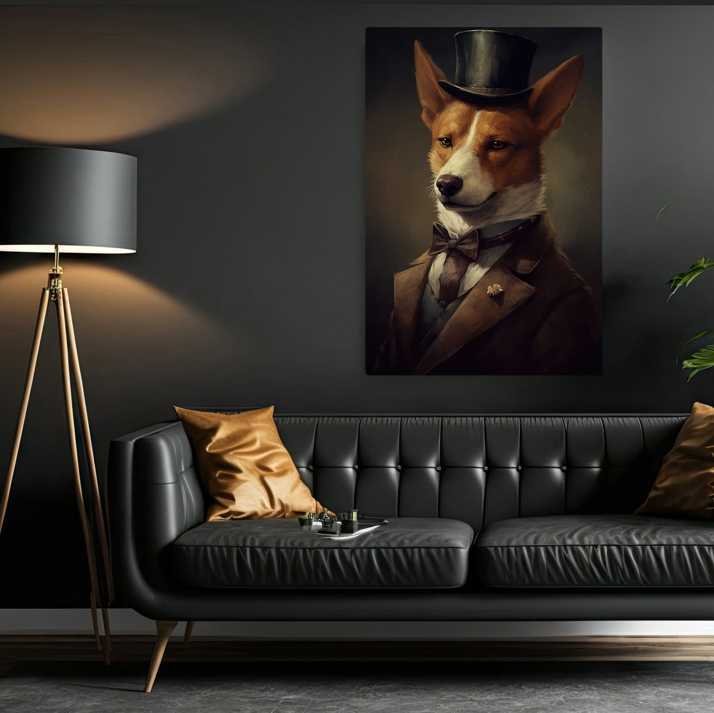 Victorian Corgi, Victorian Dog Canvas Painting, Victorian Animal Wall Art Decor, Poster Gift For Corgi Dog Lovers