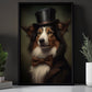 Victorian Border Collie, Victorian Dog Canvas Painting, Victorian Animal Wall Art Decor, Poster Gift For Border Collie Dog Lovers