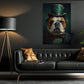 Gentlemen Bulldog In Suit Style, Victorian Dog Canvas Painting, Victorian Animal Wall Art Decor, Poster Gift For Bulldog Lovers