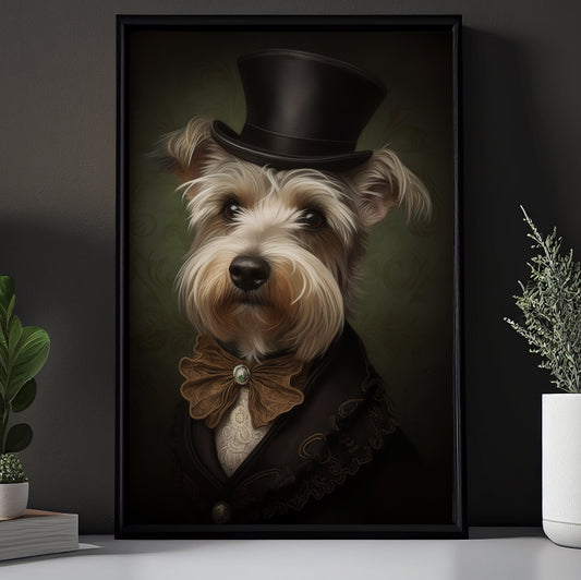 Gentlemen Victorian West Highland White Terrier, Victorian Dog Canvas Painting, Victorian Animal Wall Art Decor, Poster Gift For Westie Dog Lovers