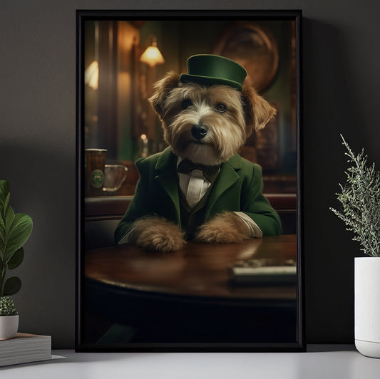 Gentlemen Yorkshire Terrier, Victorian Dog Canvas Painting, Victorian Animal Wall Art Decor, Poster Gift For Yorkshire Terrier Dog Lovers