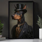 Gangster Doberman Pinscher In Victorian Style, Victorian Dog Canvas Painting, Victorian Animal Wall Art Decor, Poster Gift For Doberman Pinscher Dog Lovers