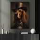 Bloodhound In Victorian Style, Victorian Dog Canvas Painting, Victorian Animal Wall Art Decor, Poster Gift For Bloodhound Dog Lovers