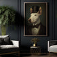Gangster Bull Terrier In Victorian Style, Victorian Dog Canvas Painting, Victorian Animal Wall Art Decor, Poster Gift For Bull Terrier Dog Lovers