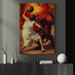 Ascendance In The Inferno, Basketball Canvas Painting, Wall Art Decor, Poster Gift For Basketball Lovers