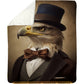 Victorian Eagle Fleece Blanket - Regal Eagle Sherpa Blanket, Woven Blanket Gift For Eagle Lovers, Victorian Animal Lovers
