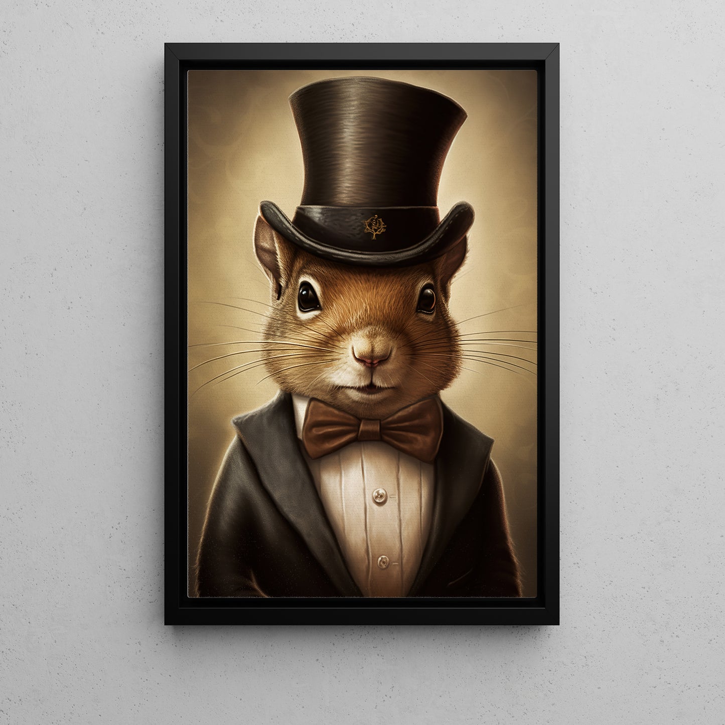 Squirrels In Victorian Suit, Victorian Squirrels Canvas Painting, Victorian Animal Wall Art Decor, Poster Gift For Squirrel Lovers