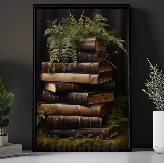 Interesting Book Canvas Painting, Books In The Forest Wall Art Decor, Poster Gift For Book Lovers