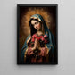 Celestial Mercy The Virgin's Embrace, Virgin Canvas Painting, Blessed Wall Art Decor, Poster Gift For Christian Lovers