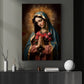 Celestial Mercy The Virgin's Embrace, Virgin Canvas Painting, Blessed Wall Art Decor, Poster Gift For Christian Lovers