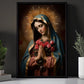 Celestial Mercy The Virgin's Embrace, Virgin Canvas Painting, Blessed Wall Art Decor, Poster Gift For Christian Lovers