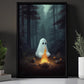 Ghost Camping Halloween Canvas Painting, Spooky Season Wall Art Decor, Halloween Poster Gift For Ghost Lovers