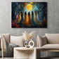 Garden of Moonlit Elegance, Witch Canvas Painting, Spooky Season Wall Art Decor, Halloween Poster Gift For Witch Lovers