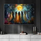 Garden of Moonlit Elegance, Witch Canvas Painting, Spooky Season Wall Art Decor, Halloween Poster Gift For Witch Lovers