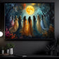 Garden of Moonlit Elegance, Witch Canvas Painting, Spooky Season Wall Art Decor, Halloween Poster Gift For Witch Lovers