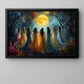 Garden of Moonlit Elegance, Witch Canvas Painting, Spooky Season Wall Art Decor, Halloween Poster Gift For Witch Lovers