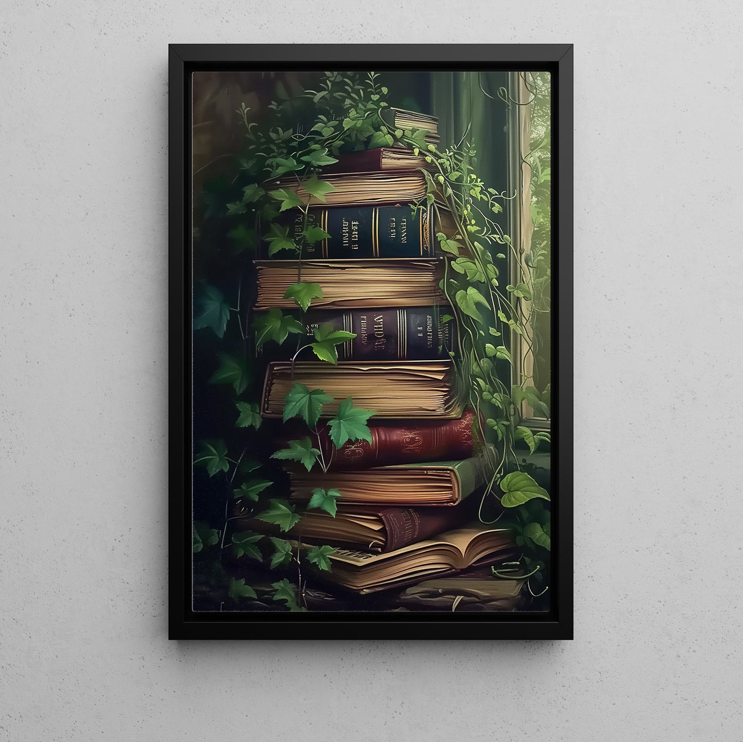 Nature's Library, Books Canvas Painting, Wall Art Decor, Poster Gift For Book Lovers