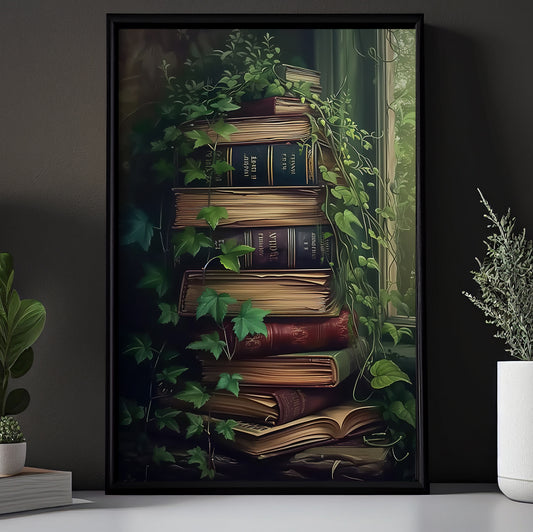 Nature's Library, Books Canvas Painting, Wall Art Decor, Poster Gift For Book Lovers