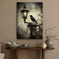 Dark Atmospheric Bird, Black Raven Canvas Painting, Mysterious Raven Wall Art, Poster Gift For Raven Lovers