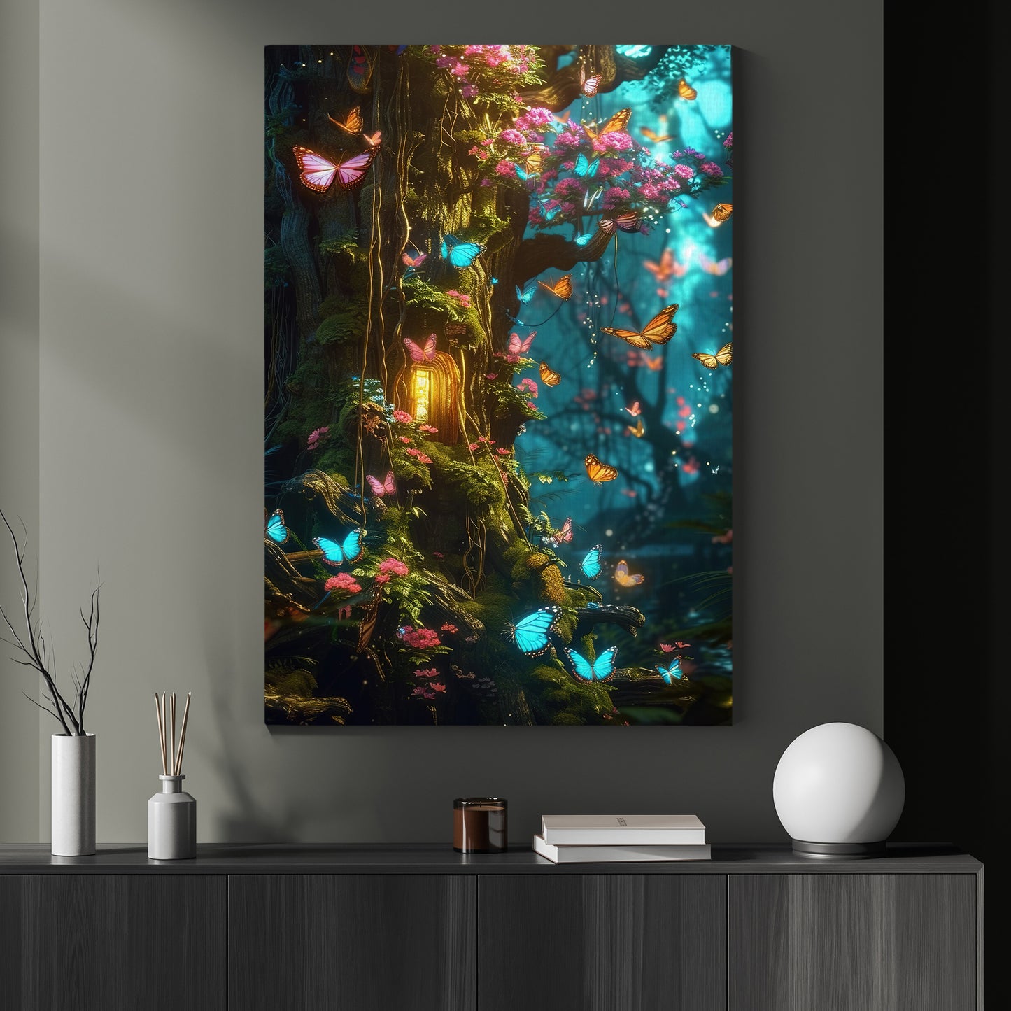 Whispers of the Enchanted Forest, Mystery Canvas Painting, Modern Wall Art Decor, Poster Gift For Nature Lovers