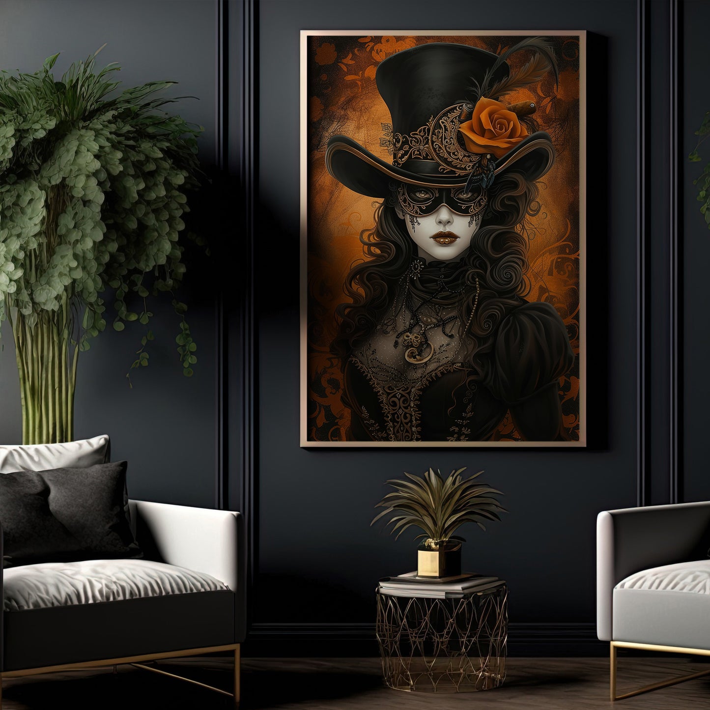 Mystique Of The Masquerade, Victorian Queen Canvas Painting, Morden Wall Art Decor, Poster Gift For Queen Lovers