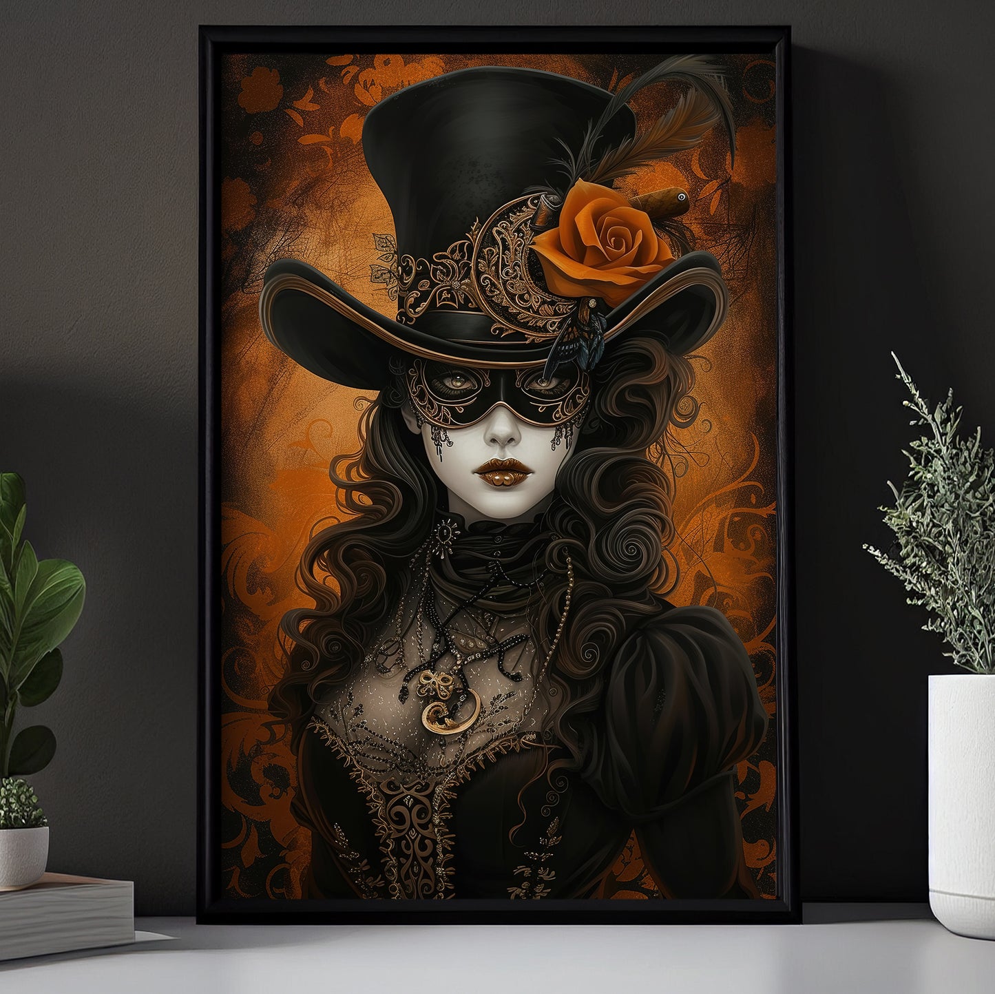 Mystique Of The Masquerade, Victorian Queen Canvas Painting, Morden Wall Art Decor, Poster Gift For Queen Lovers