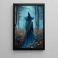 The Blue Witch's Solitude, Witches Canvas Painting, Spooky Season Wall Art Decor, Halloween Poster Gift For Witch Lovers