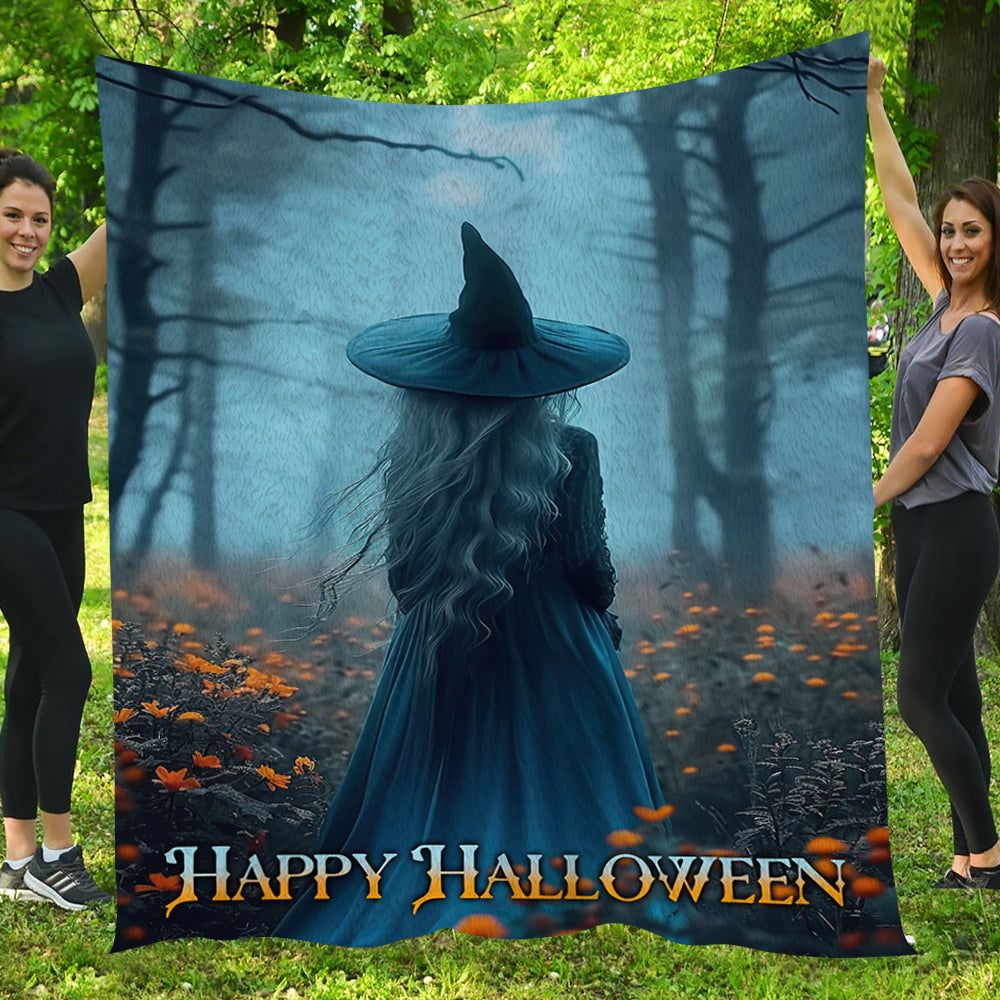 Happy Halloween, Witches Fleece Blanket - Sherpa Blanket, Halloween Blanket Gift For Witch Lovers