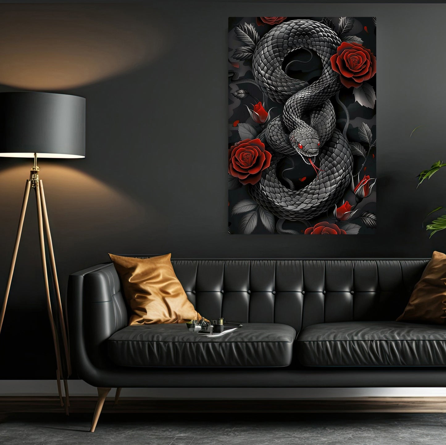 The Magic Of Snakes, Snake Canvas Painting, Gothic Wall Art Decor, Poster Gift For Snake Lovers